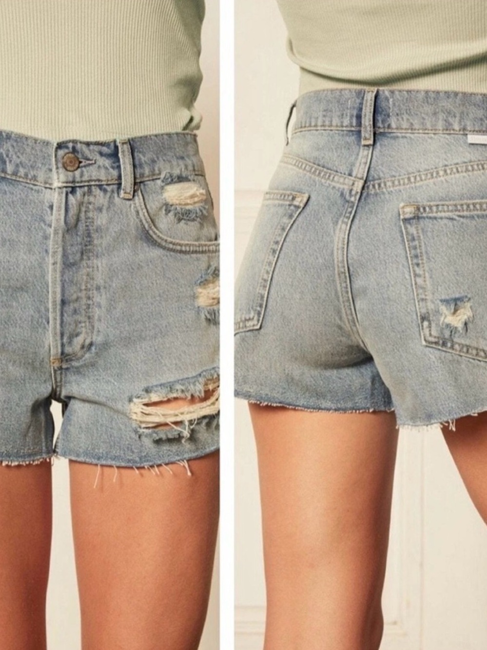 Boyish Cody High Rise Cut Off Jean Shorts Size 27